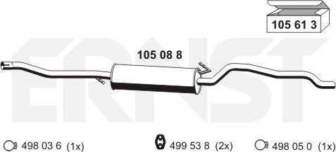 ERNST 105088 - Середній глушник вихлопних газів autozip.com.ua