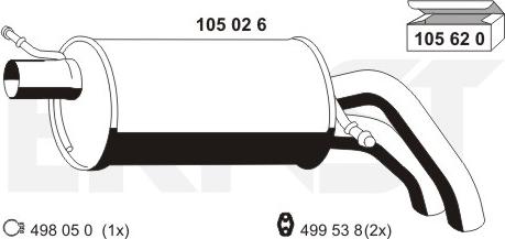 ERNST 105026 - Глушник вихлопних газів кінцевий autozip.com.ua