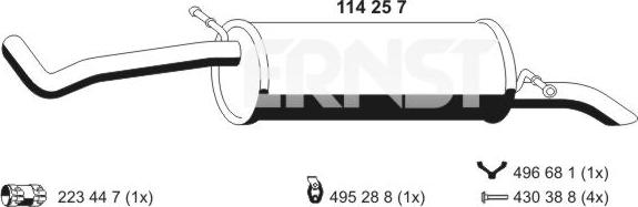 ERNST 114257 - Глушник вихлопних газів кінцевий autozip.com.ua