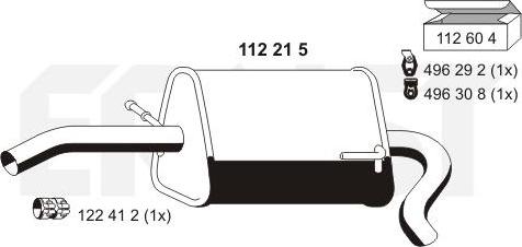 ERNST 112215 - Глушник вихлопних газів кінцевий autozip.com.ua