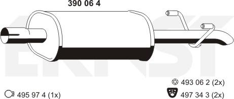 ERNST 390064 - Середній глушник вихлопних газів autozip.com.ua