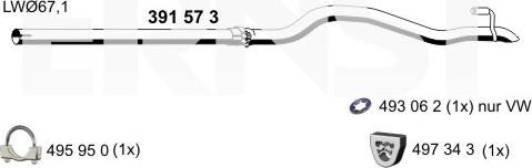 ERNST 391573 - Труба вихлопного газу autozip.com.ua