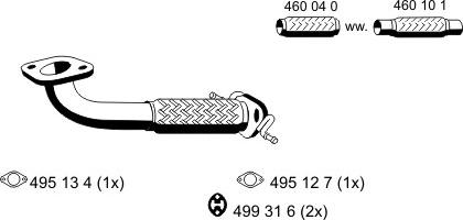 ERNST 344418 - Труба вихлопного газу autozip.com.ua