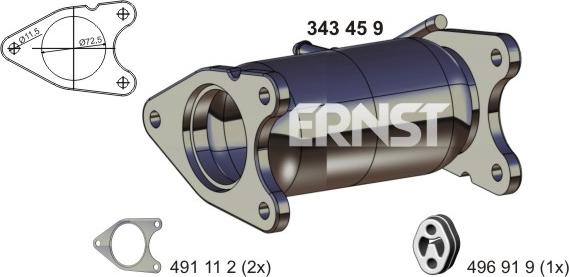 ERNST 343459 - Гофрована труба вихлопна система autozip.com.ua