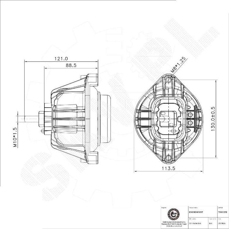 Esen SKV 75SKV290 - Подушка, підвіска двигуна autozip.com.ua