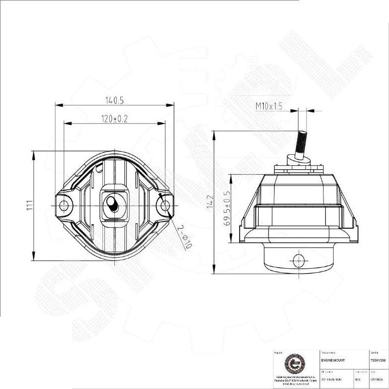 Esen SKV 75SKV286 - Подушка, підвіска двигуна autozip.com.ua