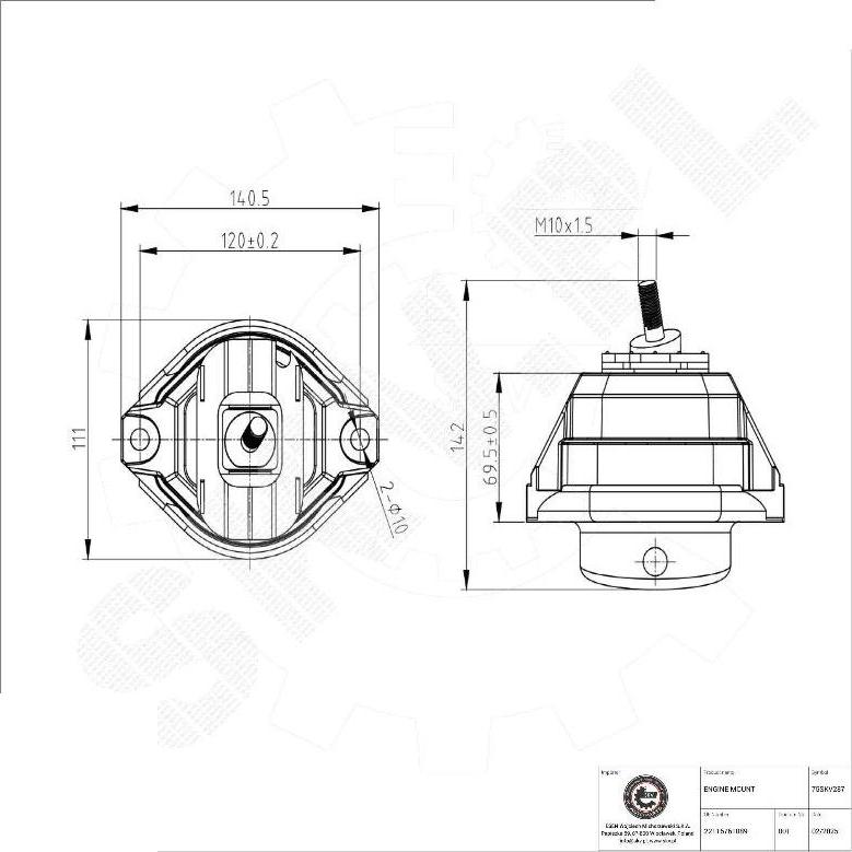 Esen SKV 75SKV287 - Подушка, підвіска двигуна autozip.com.ua