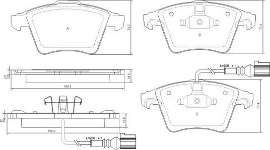 E.T.F. 12-1508 - Гальмівні колодки, дискові гальма autozip.com.ua