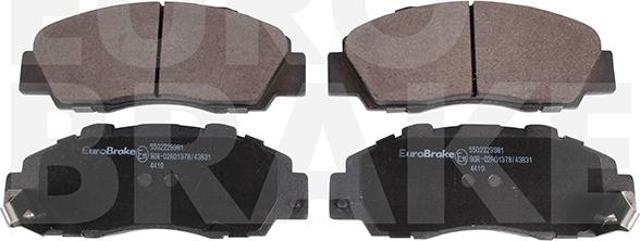 Eurobrake 5502229981 - Гальмівні колодки, дискові гальма autozip.com.ua