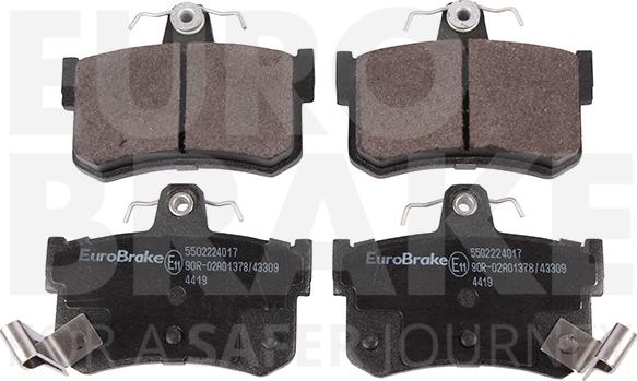 Eurobrake 5502224017 - Гальмівні колодки, дискові гальма autozip.com.ua