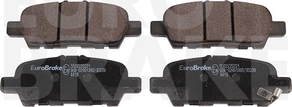 Eurobrake 5502225221 - Гальмівні колодки, дискові гальма autozip.com.ua