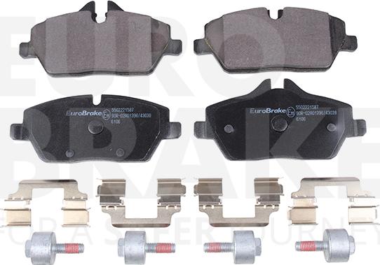 Eurobrake 5502221587 - Гальмівні колодки, дискові гальма autozip.com.ua