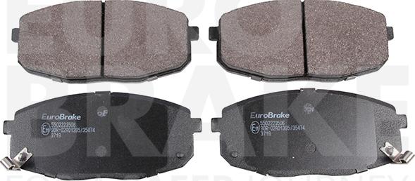 Eurobrake 5502223506 - Гальмівні колодки, дискові гальма autozip.com.ua