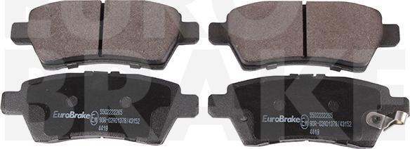 Eurobrake 5502222265 - Гальмівні колодки, дискові гальма autozip.com.ua