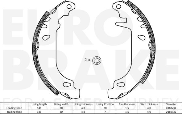 Eurobrake 58492799545 - Комплект гальм, барабанний механізм autozip.com.ua