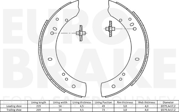 Eurobrake 58492740381 - Комплект гальм, барабанний механізм autozip.com.ua