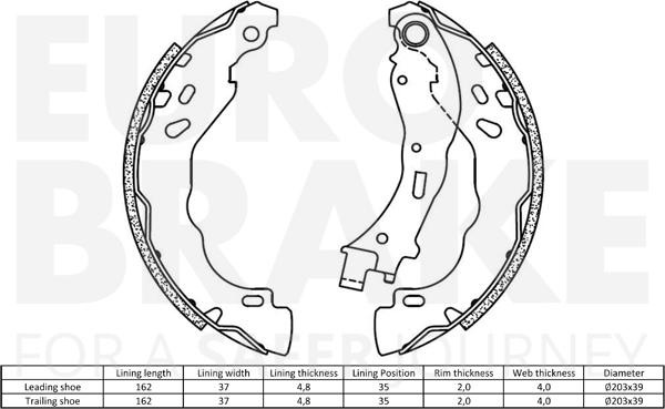 Eurobrake 58492719812 - Комплект гальм, барабанний механізм autozip.com.ua