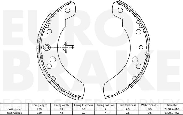 Eurobrake 58492725440 - Комплект гальм, барабанний механізм autozip.com.ua