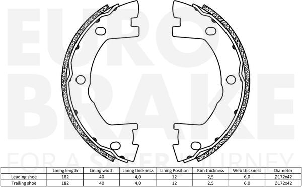 Eurobrake 58492723841 - Комплект гальм, ручник, парковка autozip.com.ua