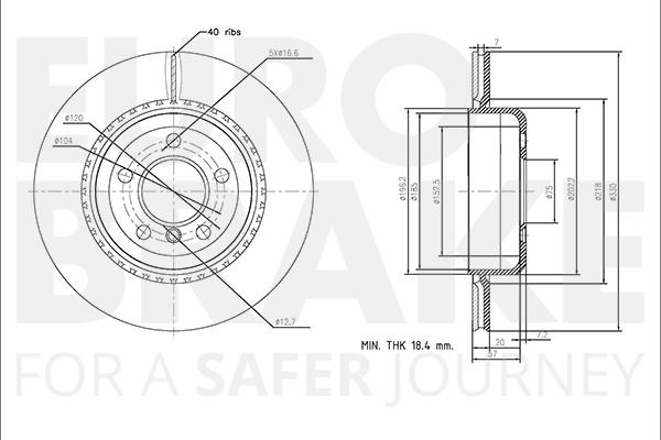 Eurobrake 58153415114 - Гальмівний диск autozip.com.ua