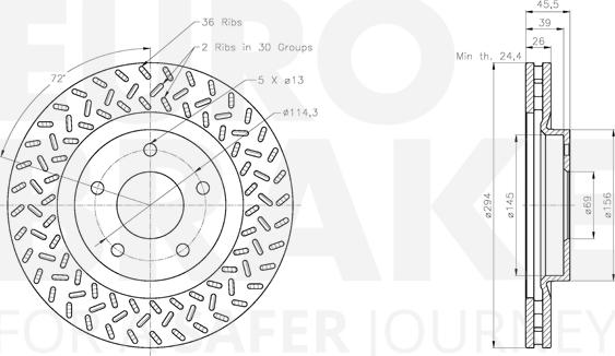 Eurobrake 5815319329 - Гальмівний диск autozip.com.ua