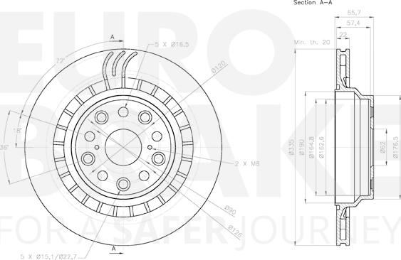 Eurobrake 58153145149 - Гальмівний диск autozip.com.ua