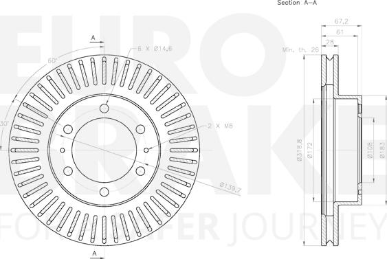 Eurobrake 58153145145 - Гальмівний диск autozip.com.ua