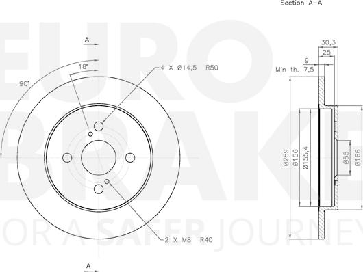 Eurobrake 58153145109 - Гальмівний диск autozip.com.ua