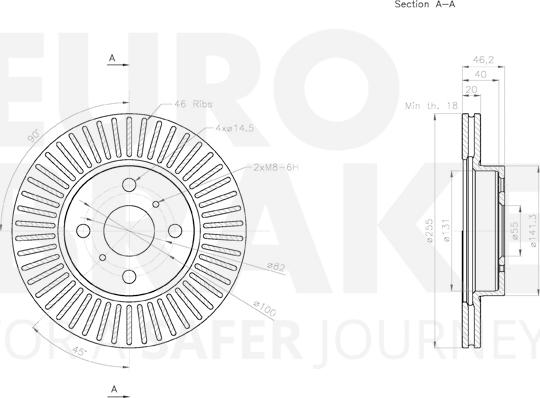 Eurobrake 58153145134 - Гальмівний диск autozip.com.ua