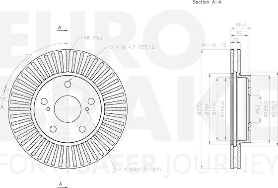 Eurobrake 58153145121 - Гальмівний диск autozip.com.ua