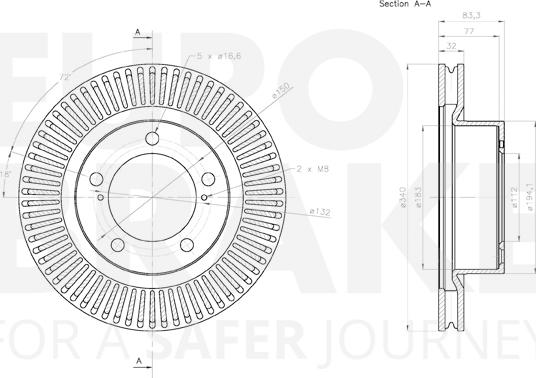 Eurobrake 58153145171 - Гальмівний диск autozip.com.ua