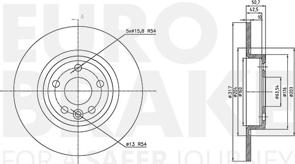 Eurobrake 5815314058 - Гальмівний диск autozip.com.ua