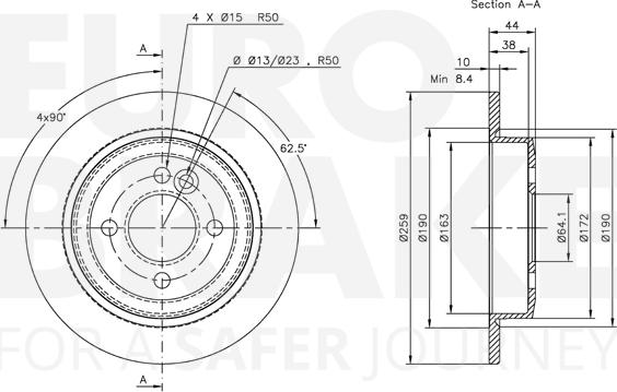 Eurobrake 5815314017 - Гальмівний диск autozip.com.ua