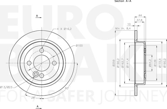 Eurobrake 5815314036 - Гальмівний диск autozip.com.ua