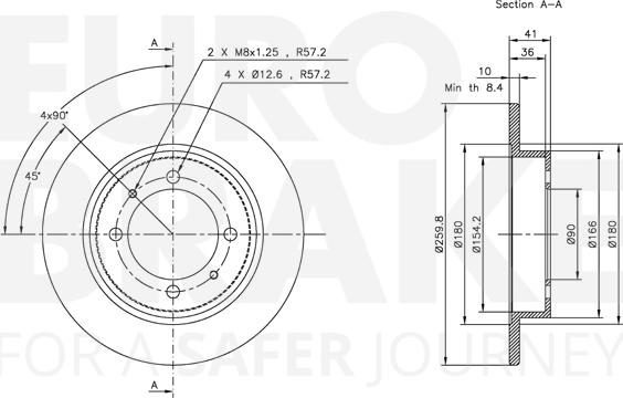 Eurobrake 5815314840 - Гальмівний диск autozip.com.ua