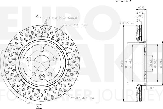 Eurobrake 5815314858 - Гальмівний диск autozip.com.ua