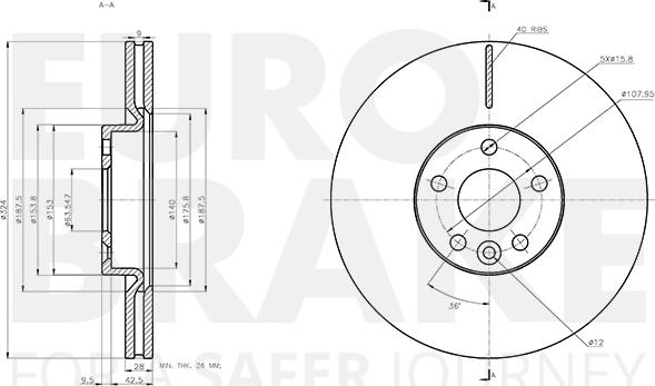 Eurobrake 5815314869 - Гальмівний диск autozip.com.ua