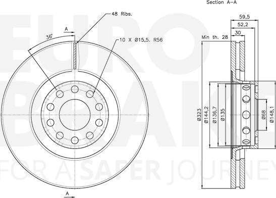 Eurobrake 5815314791 - Гальмівний диск autozip.com.ua