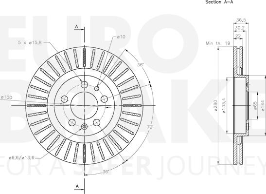 Eurobrake 5815314759 - Гальмівний диск autozip.com.ua