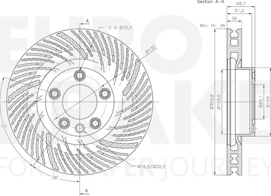 Eurobrake 58153147152 - Гальмівний диск autozip.com.ua