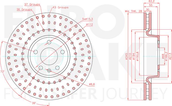 Eurobrake 58153147169 - Гальмівний диск autozip.com.ua