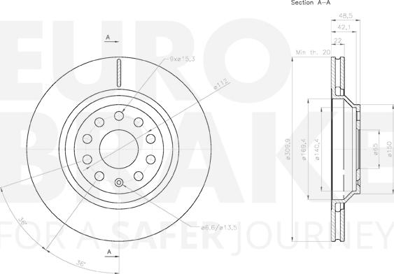 Eurobrake 58153147136 - Гальмівний диск autozip.com.ua