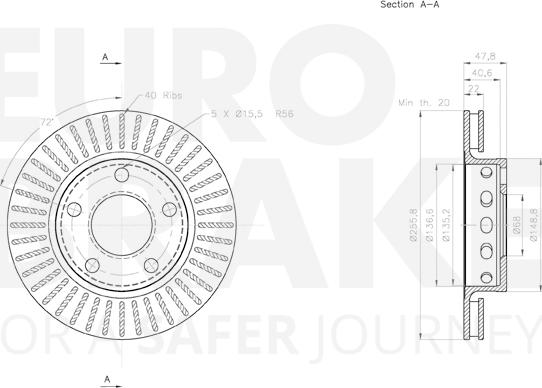 Eurobrake 58153147131 - Гальмівний диск autozip.com.ua