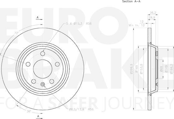 Eurobrake 58153147129 - Гальмівний диск autozip.com.ua