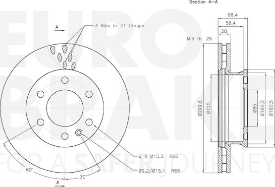 Eurobrake 58153147123 - Гальмівний диск autozip.com.ua