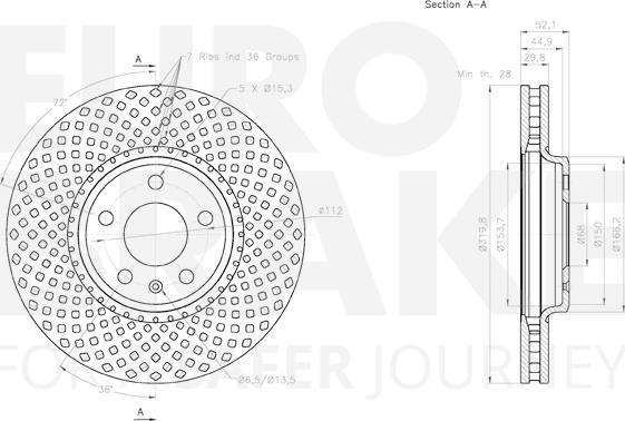 Eurobrake 58153147127 - Гальмівний диск autozip.com.ua