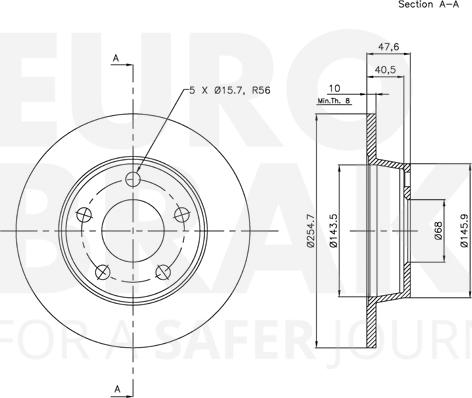 Eurobrake 5815314784 - Гальмівний диск autozip.com.ua