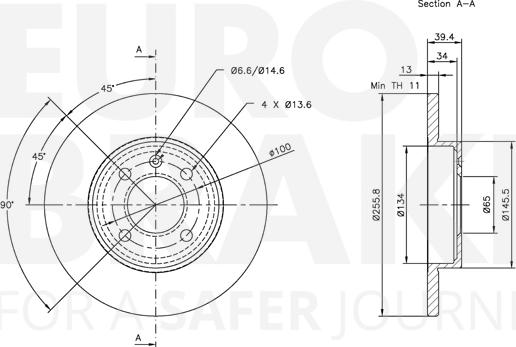 Eurobrake 5815314728 - Гальмівний диск autozip.com.ua