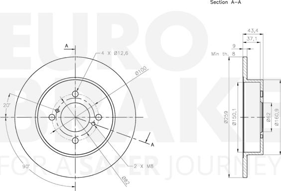 Eurobrake 5815315229 - Гальмівний диск autozip.com.ua