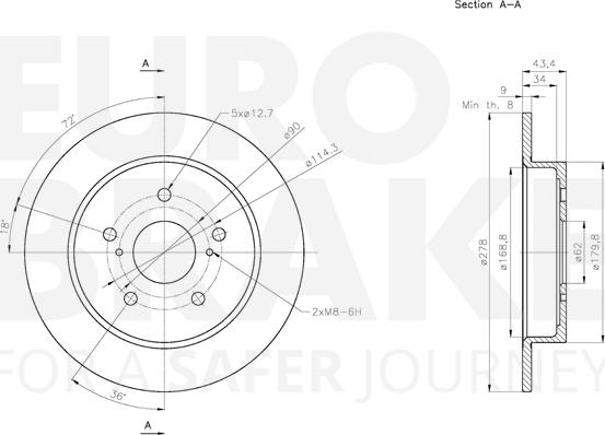 Eurobrake 5815315222 - Гальмівний диск autozip.com.ua